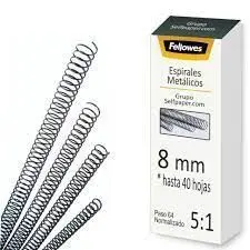 Espiral Metalico 8Mm Paso 5:1 Negro ud Fellowes