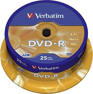 DVD-R 120MIN 4.7GB 25 UNI. VERBATIM