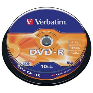 DVD-R 120MIN 4.7GB 10 UNI. VERBATIM