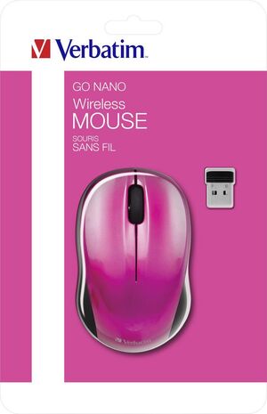RATON INALAMBRICO VERBATIM GO NANO ROSA