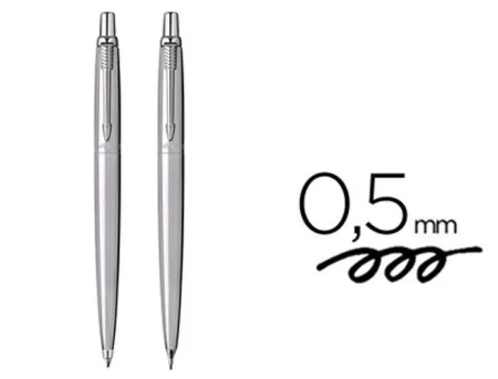 Set Parker Jotter Acero Boligrafo + Portaminas