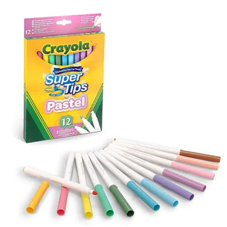 Rotulador Crayola Super Punta 12 Colores Pastel Lavable