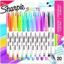 Rotulador Sharpie S-Notes 20 Colores