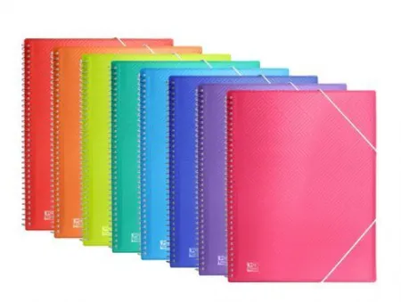 Carpeta Espiral A4 - 40 Bolsillos - Polipropileno - Colores Surtidos