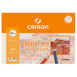 PAPEL DIBUJO A4 10H 130GR BASIK CANSON 