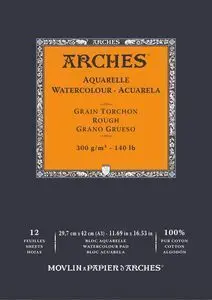 Bloc Enc 29,7X42 12H Arches Aquarelle 100% Grueso 300G Blan