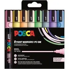 Rotulador Uni Posca 8P Pc-5M Colores Pastel
