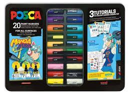 MALETA UNI POSCA METALICA 20P MANGA