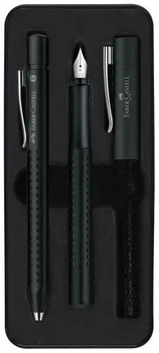 Juego Pluma y Boligrafo Grip Faber Castell Negro