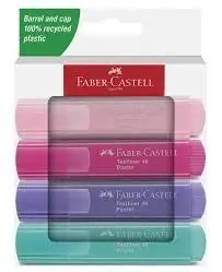 Pack Rotulador Fluor Faber 4 Colores Pastel