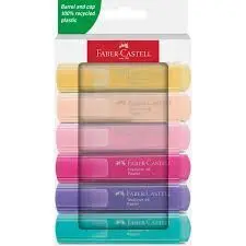 Pack Rotulador Fluor Faber 6 Colores Pastel