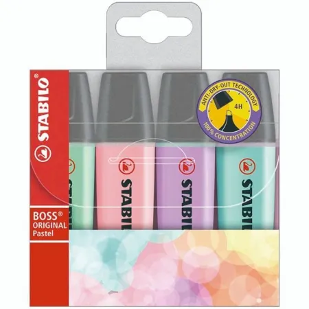 Rotulador Fluorescente Stabilo Pastel 4 Colores