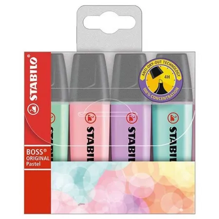 Rotulador Fluorescente Stabilo Boss 4 Colores Pastel