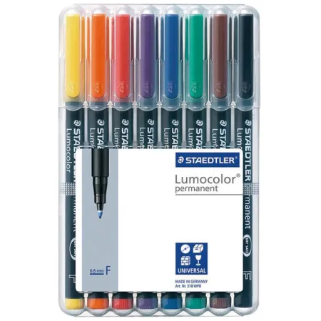Rotulador Staedtler Lumocolor Fino 0,6 mm. Colores Surtidos Blíster 8 Unidades