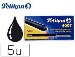CARTUCHO TINTA PLUMA NEGRO LARGOS 5UD PELIKAN
