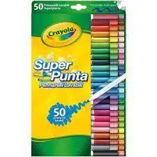 Rotulador Crayola 50 Colores Super Punta Lavable
