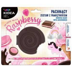 SET DIARIO + ACCESORIOS CON FORMAS PERFUMADO FRAMBUESA