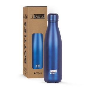 BOTELLA TERMICA 500ML AZUL METALIZADA