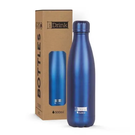 Botella Termica 500Ml Azul Metalizada
