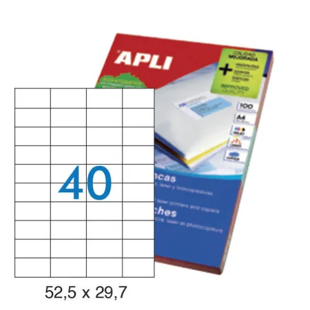 Etiqueta Adh Apli 52,5X29,7 100H 40U/H
