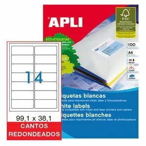 ETIQUETA ADH APLI 99,1X38,1 100H 14UD/H CANTO REDONDO