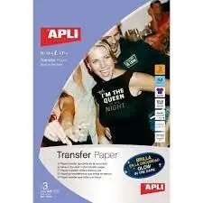 Papel Transfer Apli A4 Fluorescente 3H