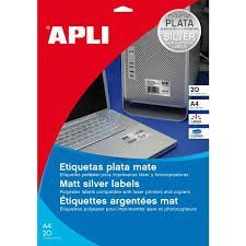 ETIQUETA ADH APLI 40MM 20H 24U/H PLATA MATE