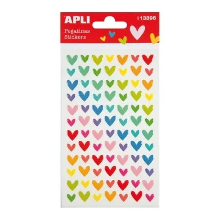 Pegatinas Apli Corazones Color 1 H.