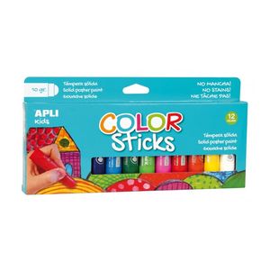 TEMPERA SOLIDA APLI STICKS COLORES 12U