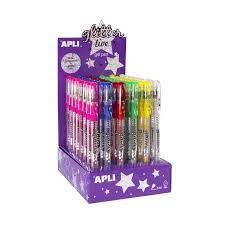 BOLIGRAFO APLI GEL PURPURINA COLORES