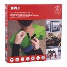 CINTA ADHESIVA VELCRO APLI 1MT GANCO/BUCLE NEGRO 2CM ANCHO