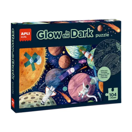 Puzle Fluorescente Sistema Solar - 104 Piezas Tamaño 5 X 5 cm
