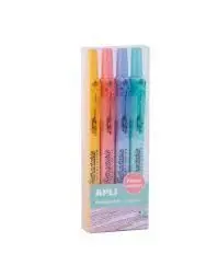 Rotulador Fluorescente Pastel Retractil 18933 4 Colores