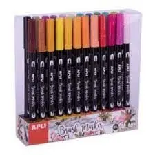 Rotulador Pincel Apli Duo 19193 24 Colores