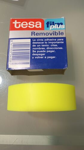 CINTA ADHESIVA REMOVIBLE TESA FILM AMARILLO FLUOR