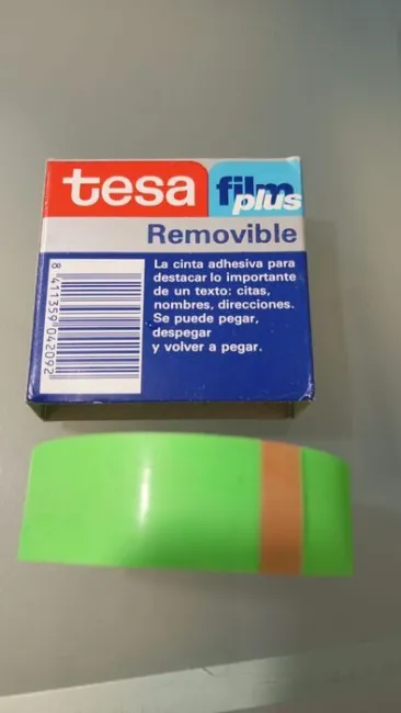 Cinta Adhesiva Removible Tesa Film Verde Fluor