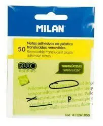 Notas Adhesivas Milan 76X76 Transparentes Amarillas 50H