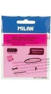Notas Adhesivas Milan 76X76 Transparente Rosa 50U.