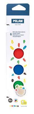 PINTURA DEDOS MILAN 6 COLORES 25ML