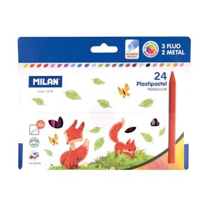 CERAS PLASTIPASTEL MILAN 24 COLORES TRIANGULARES