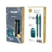 Caja Regalo Lava Azul Milan Boligrafo+Portaminas+Sacapuntas