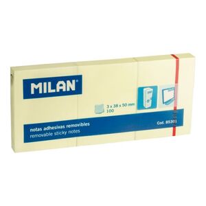 NOTAS ADHESIVAS 50X38MM PACK 3UD 100H MILAN
