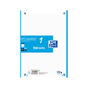 RECAMBIO OXFORD A4 5X5 100H 90GR AZUL TURQUESA
