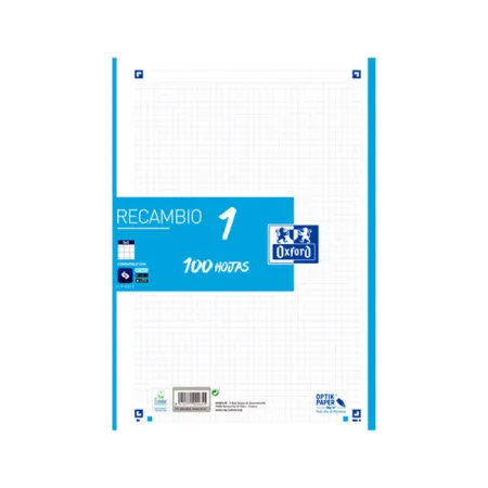 Recambio Oxford A4 5X5 100H 90Gr Azul Turquesa