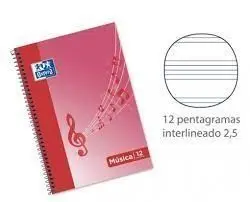 Bloc Oxford Fº Musica 20H 12 Pentagramas 2,5 mm
