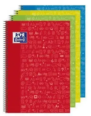 Bloc Oxford A4 4X4 T. extradura 80H 90Gr Lengua Colores