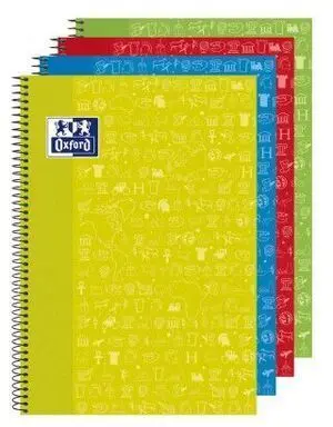 Bloc Oxford A4 4X4 T. extradura 80H 90Gr Sociales Colores