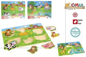 PUZZLE MADERA 30X22 CM. 7 PCS ANIMALES