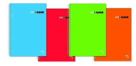 Bloc A5 160H Colores Microperforado Cuadro 5Mm Super 16392