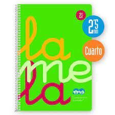 BLOC LAMELA 4º 2.5MM VERDE FLUOR T.PP 80H 90GR